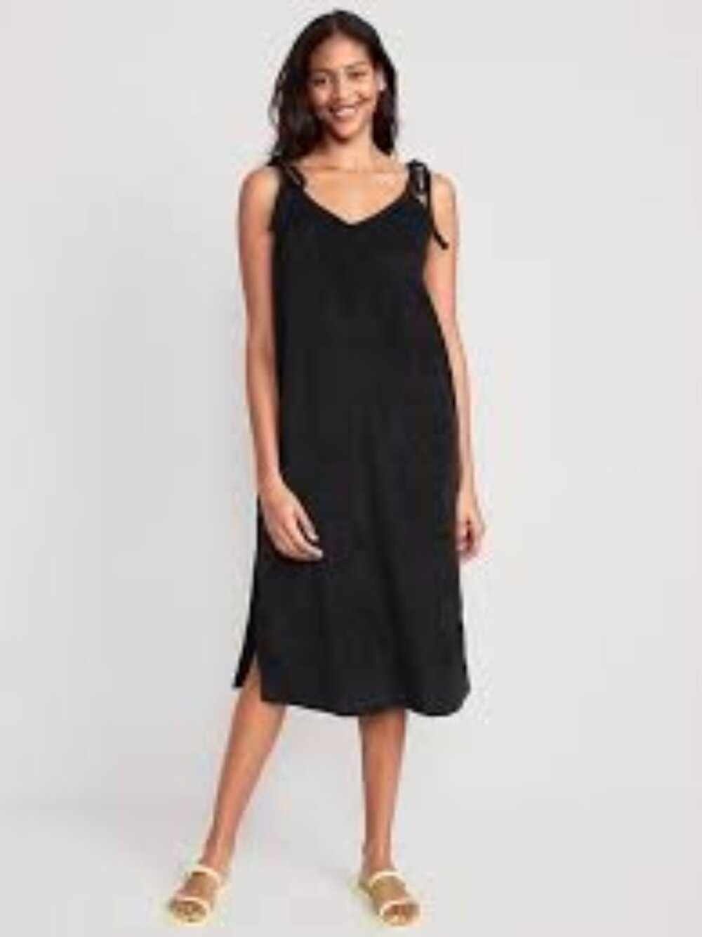 OLD NAVY Tie Strap Midi Terry Dress - XS - NWT